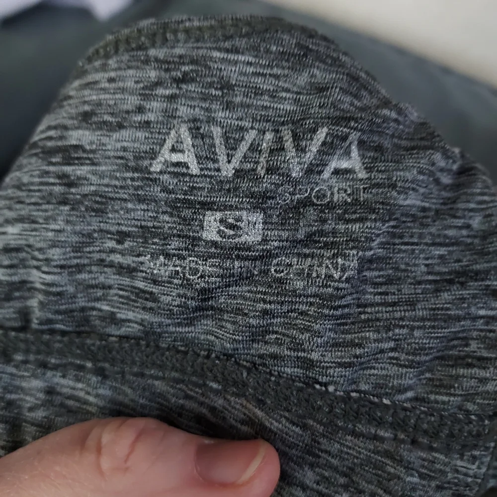 Aviva Sport Gray Racerback Sports Bra Small Workout Gym Yoga Minimalist